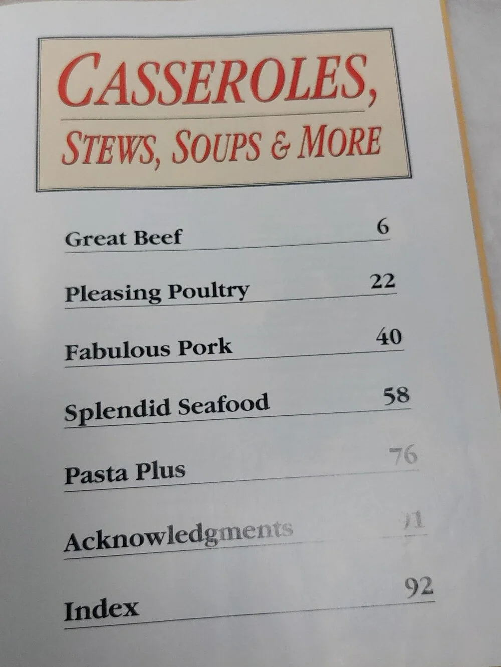 CASSEROLES STEWS SOUPS & MORE FAVORITE ALL TIME RECIPIES 90S HARDCOVER COOKBOOK